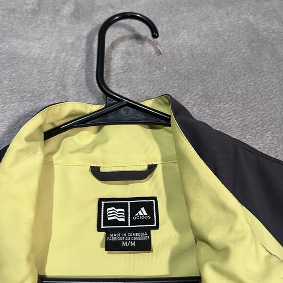 Vintage Adidas Climacool Golf Vest Mens Medium Gray Yellow Sleeveless 1/4 Zip - Picture 3 of 9